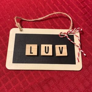 Hand Crafted- ‘Luv’ hanging plaque